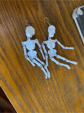 White Skeleton Dangle Earrings - Women Jewelry